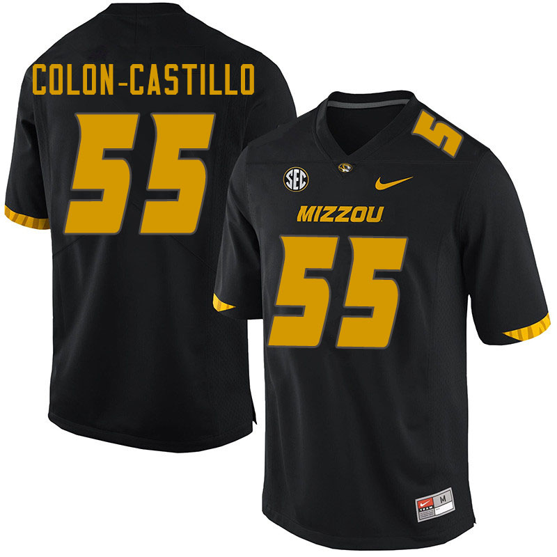 Men #55 Trystan Colon-Castillo Missouri Tigers College Football Jerseys Sale-Black
